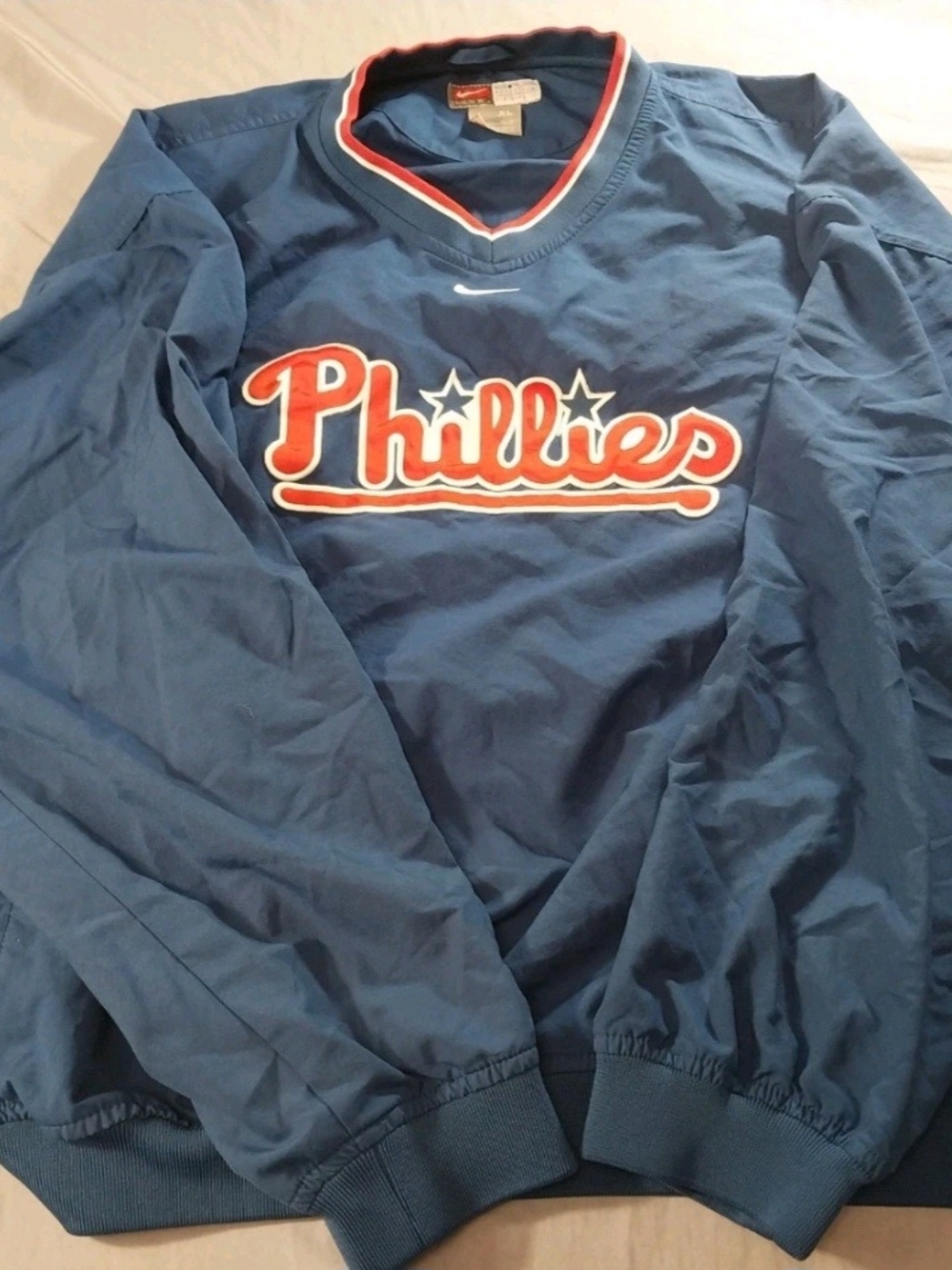 Vintage 90s Nike Team Center Swoosh Philadelphia Phillies Pullover Windbreaker - Picture 8 of 13